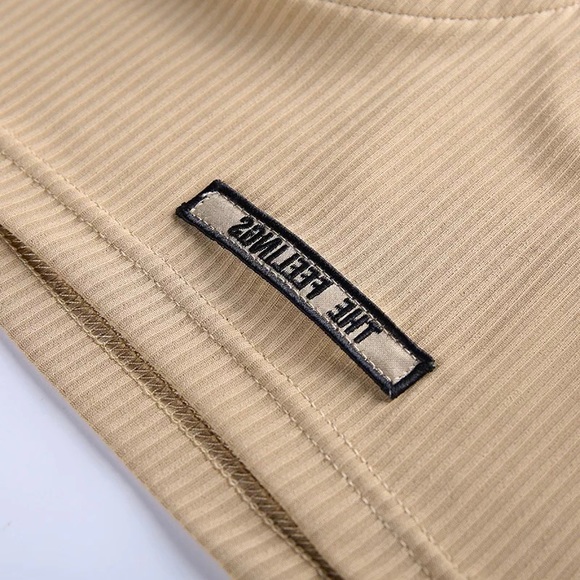 SALE! Beautiful beige knitted cotton outfit set loungewear top shorts XS S M - Picture 9 of 14